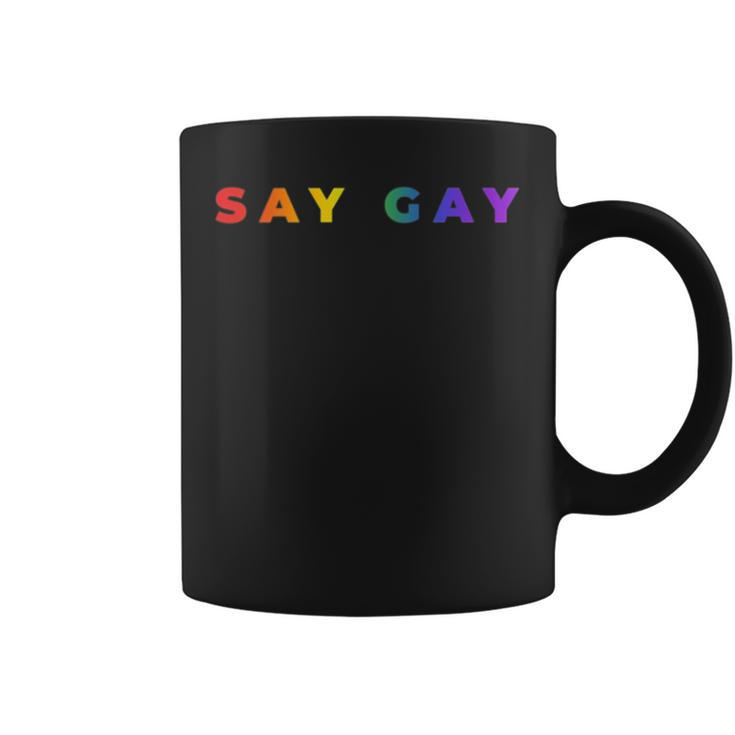 Small Say Gay Rainbow Subtle Pride Florida Equality Lgbtq Coffee Mug