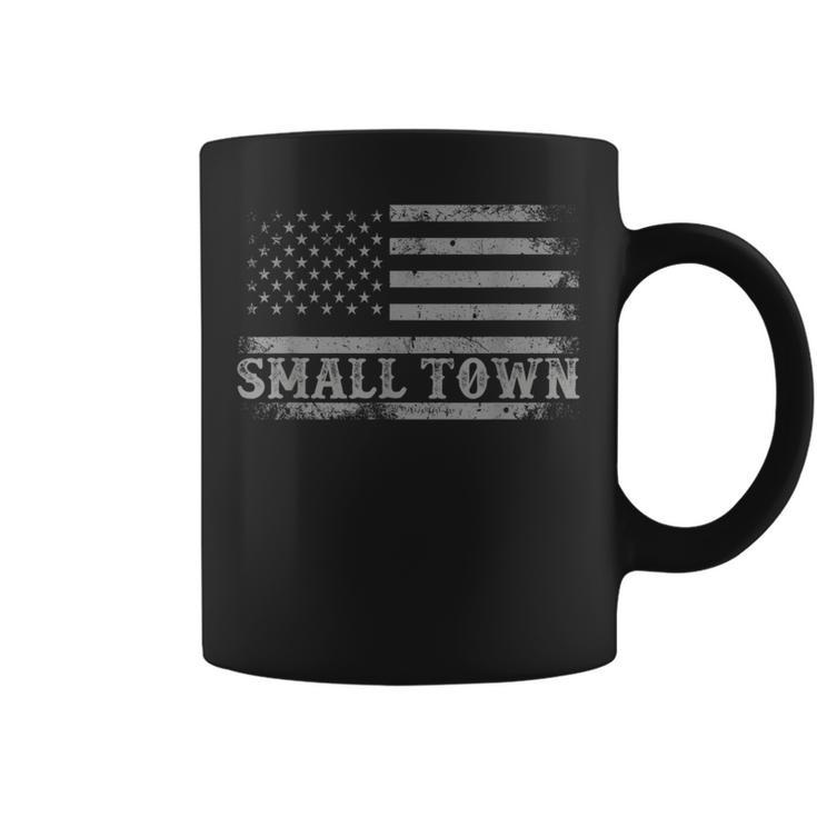 Small Town Strong Usa Flag Front And Back Patriotic American  Coffee Mug