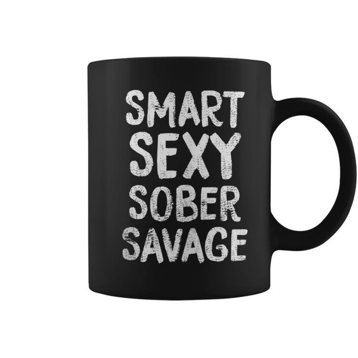 Smart Sexy Sober Savage Funny Anti Drug And Alcohol  Coffee Mug