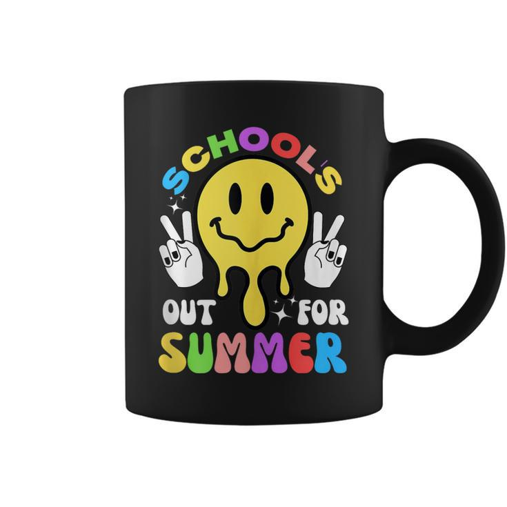 Smile Face Teacher Last Day Of School Schools Out For Summer Coffee Mug