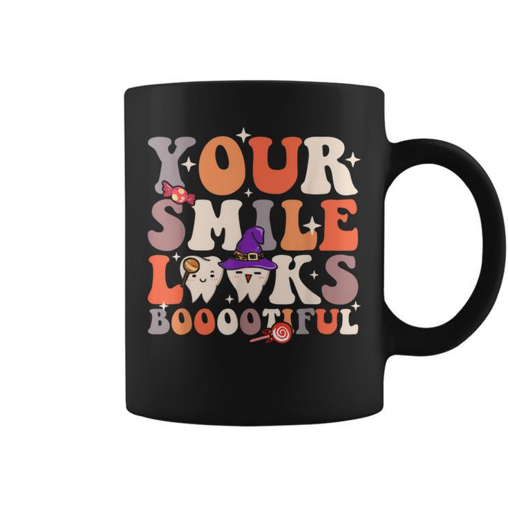 Your Smile Looks Bootiful Dentist Halloween Spooky Groovy Coffee Mug