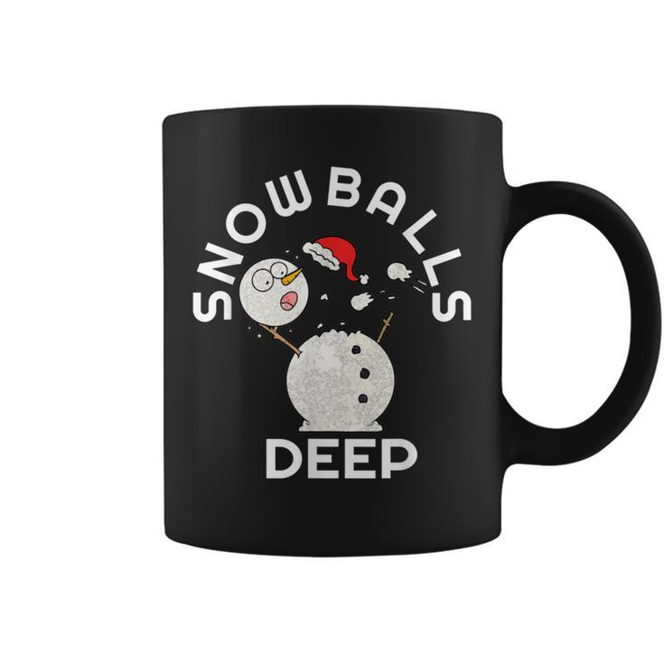 Snowballs Deep Christmas Snowman Coffee Mug