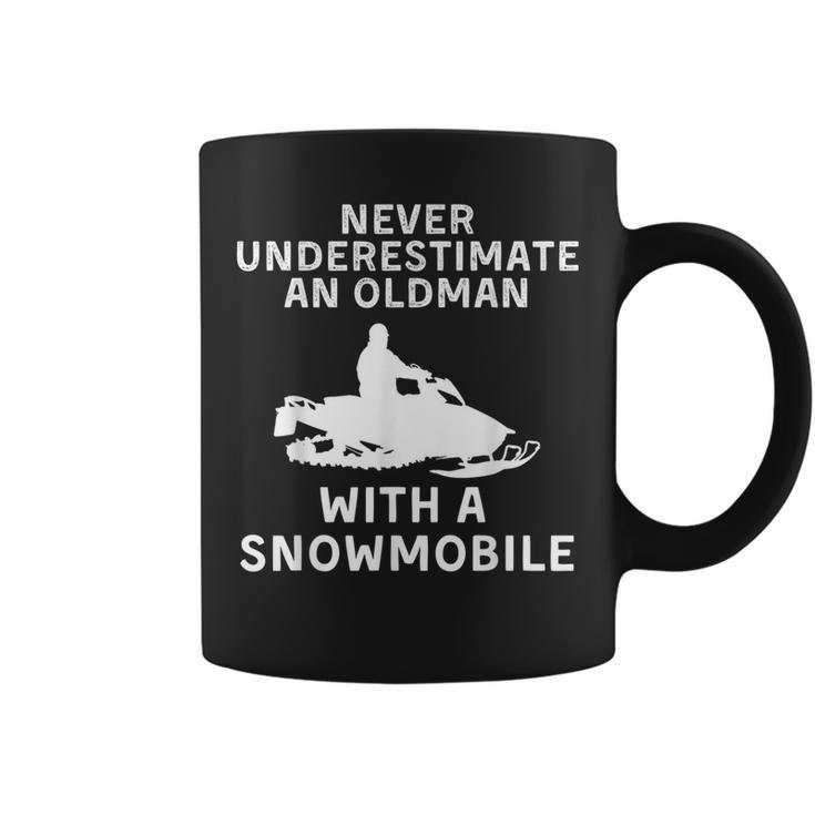 Snowmobile Never Underestimate An Old Man Winter Sports Coffee Mug