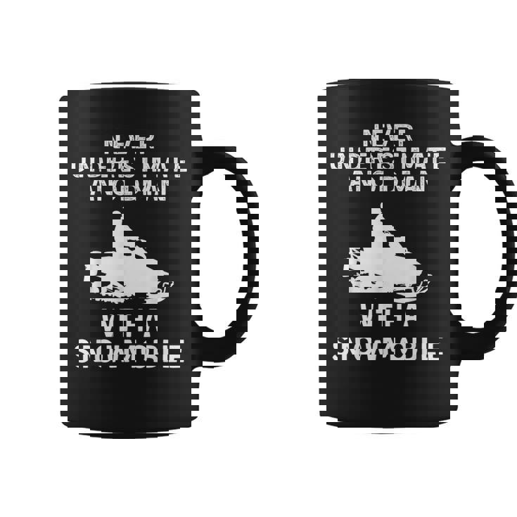 Snowmobile Never Underestimate An Old Man Winter Sports Coffee Mug