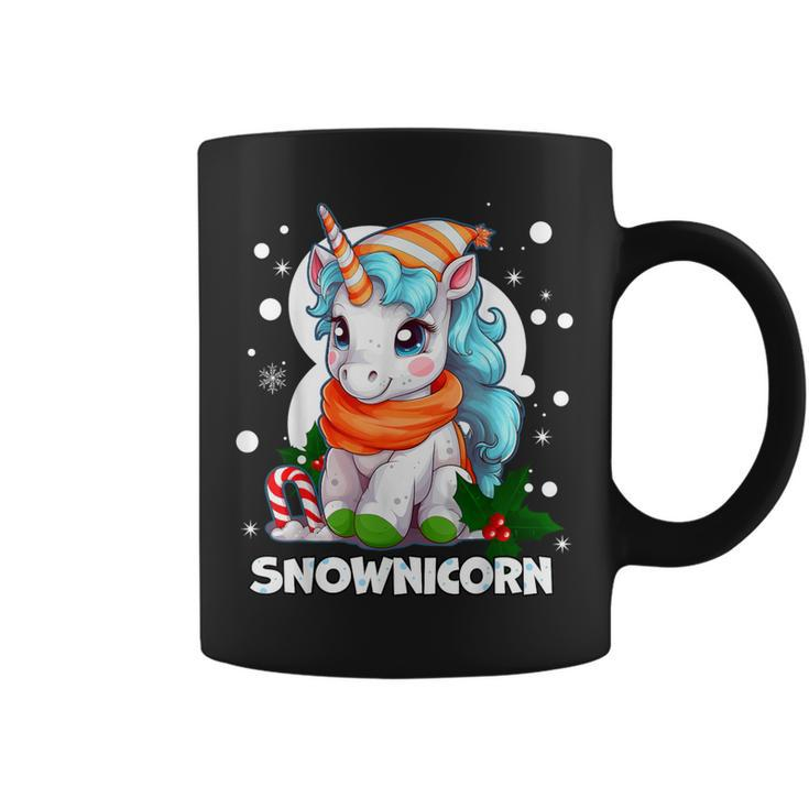 Snownicorn Cute Unicorn Snowman Christmas Girl Coffee Mug