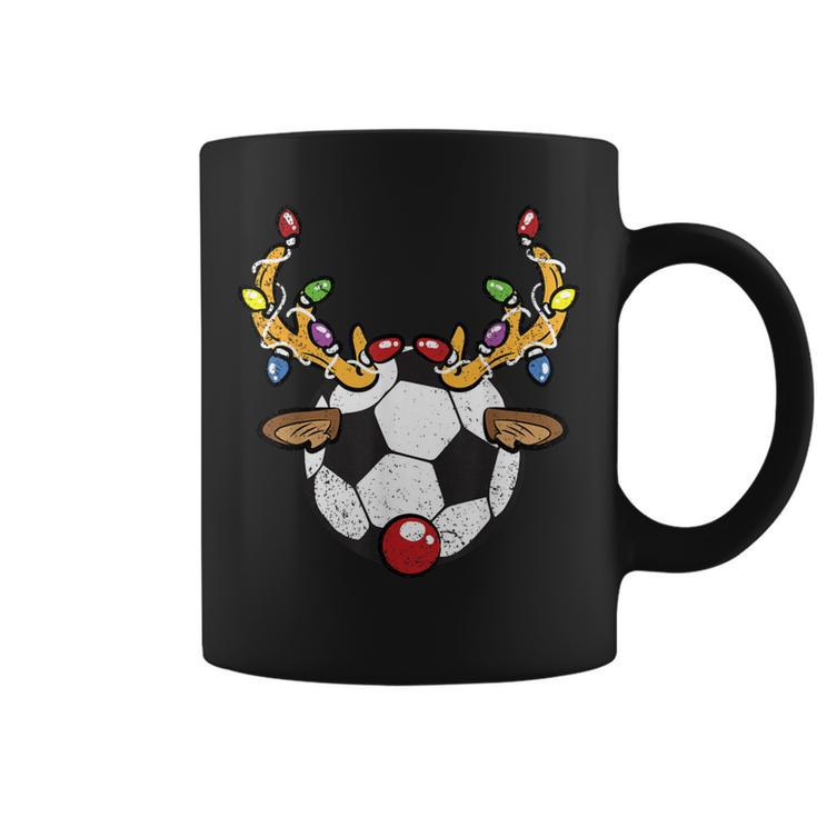 Soccer Ball Reindeer Christmas Pajama X-Mas Lights Sport Coffee Mug