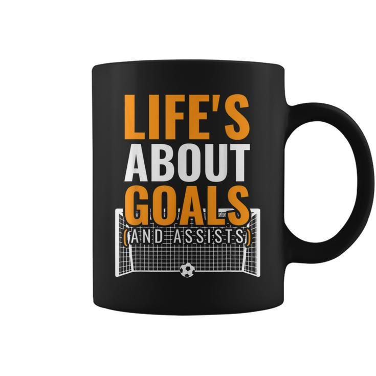 Soccer For Boys Life's About Goals Boys Soccer Coffee Mug