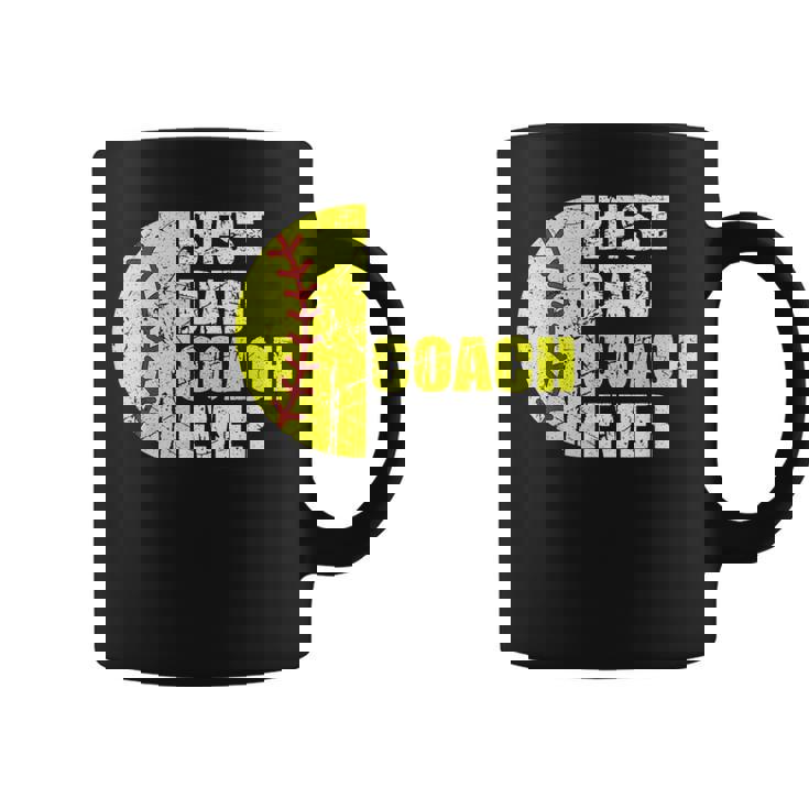 Softball Best Dad Coach Ever Retro Father Softball Coach Dad Coffee Mug