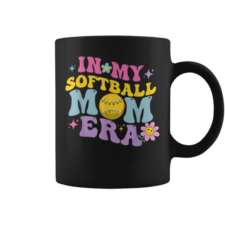 In My Softball Mom Era Retro Groovy Mom Life For Game Day Coffee Mug
