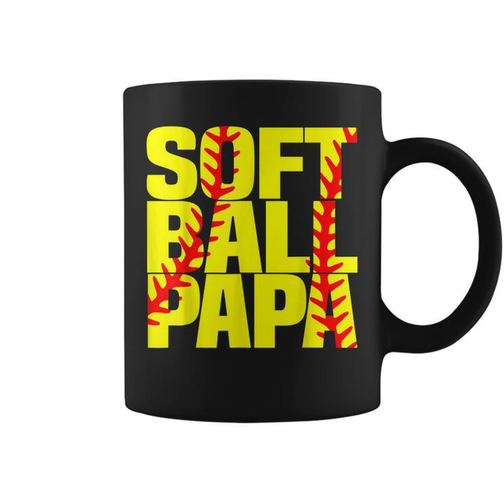 Softball Papa  Proud Grandpa Grandparents  Coffee Mug