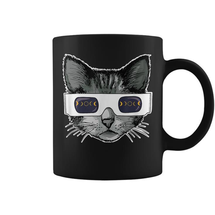 Solar Eclipse Cat Wearing Solar Eclipse Glasses Coffee Mug