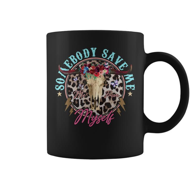 Somebody Save Me Country Music Retro Cowgirl Western Coffee Mug