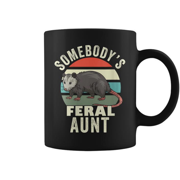 Somebodys Feral Aunt Retro Feral Cat Auntie Animal Cat Mom  Gifts For Mom Funny Gifts Coffee Mug