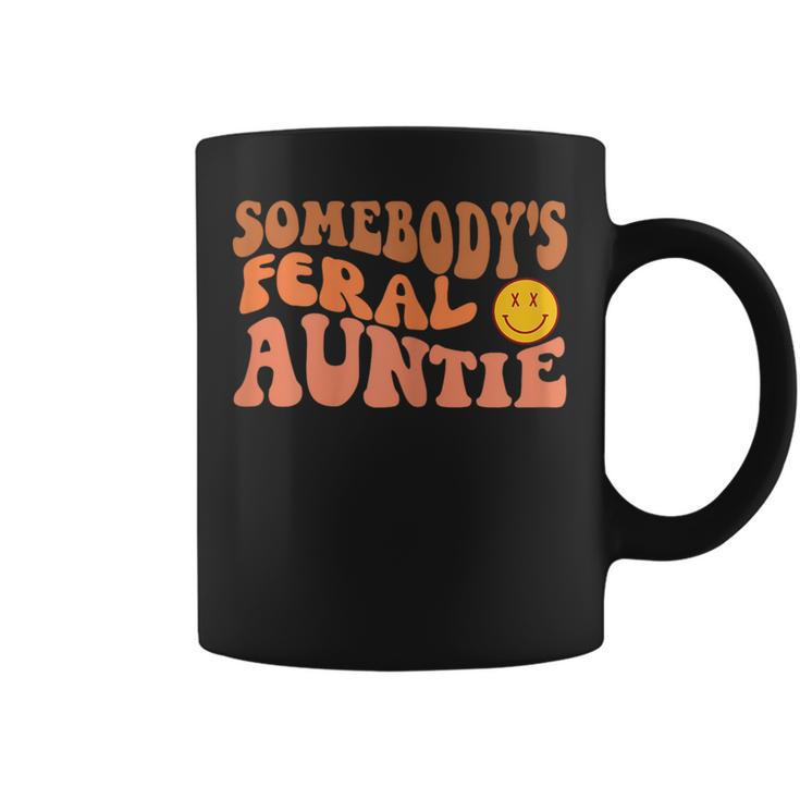 Somebodys Feral Aunt Retro Groovy Funny Fine Was Auntie  Coffee Mug