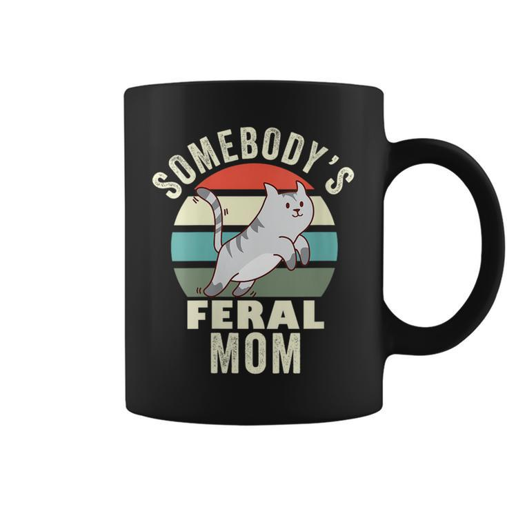 Somebodys Feral Mom Wild Mama Mothers Day Family Retro Cat  Gifts For Mom Funny Gifts Coffee Mug