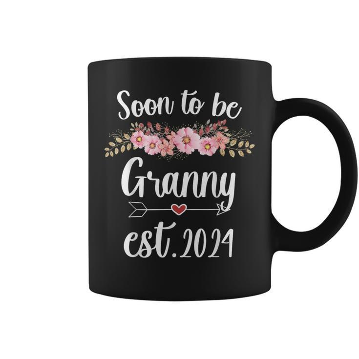 Soon To Be Granny Est 2024 Cute Flower New Mom Baby Reveal Coffee Mug