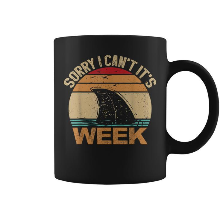 Sorry I Can't It's Week Vintage Shark Lovers Coffee Mug