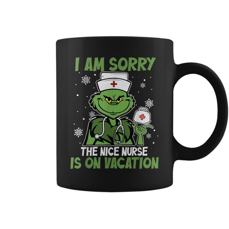 I Am Sorry The Nice Nurse Is On Vacation Christmas Nurse Coffee Mug