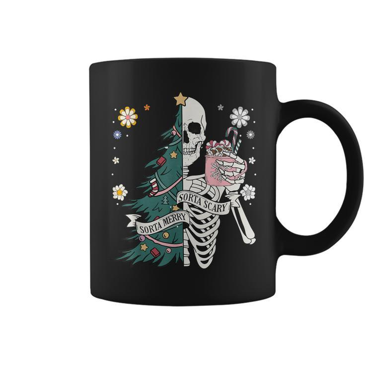 Sorta Scary Merry Sorta Christmas Skeleton Tree Santa Coffee Mug
