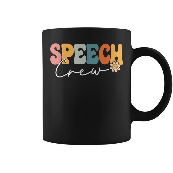 Speech Crew Team Retro Groovy Vintage First Day Of School Coffee Mug
