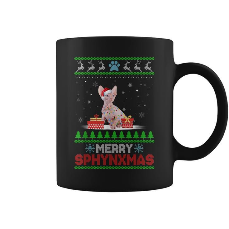 Sphynx Cat Lover Christmas Ugly Xmas Sweater Sphynx Coffee Mug