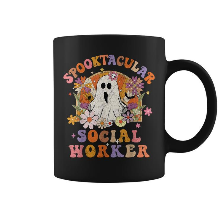 Spooktacular Social Worker Happy Halloween Spooky Matching Coffee Mug
