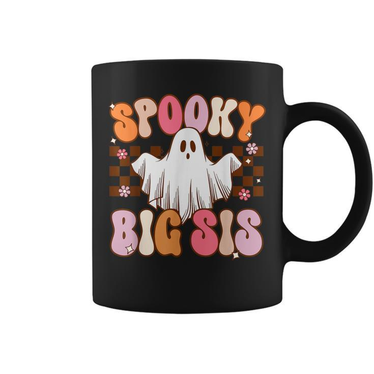 Spooky Big Sis Halloween Sister Ghost Costume Retro Groovy Coffee Mug