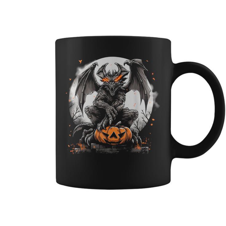 Spooky Halloween Cemetery Dragon Coffee Mug