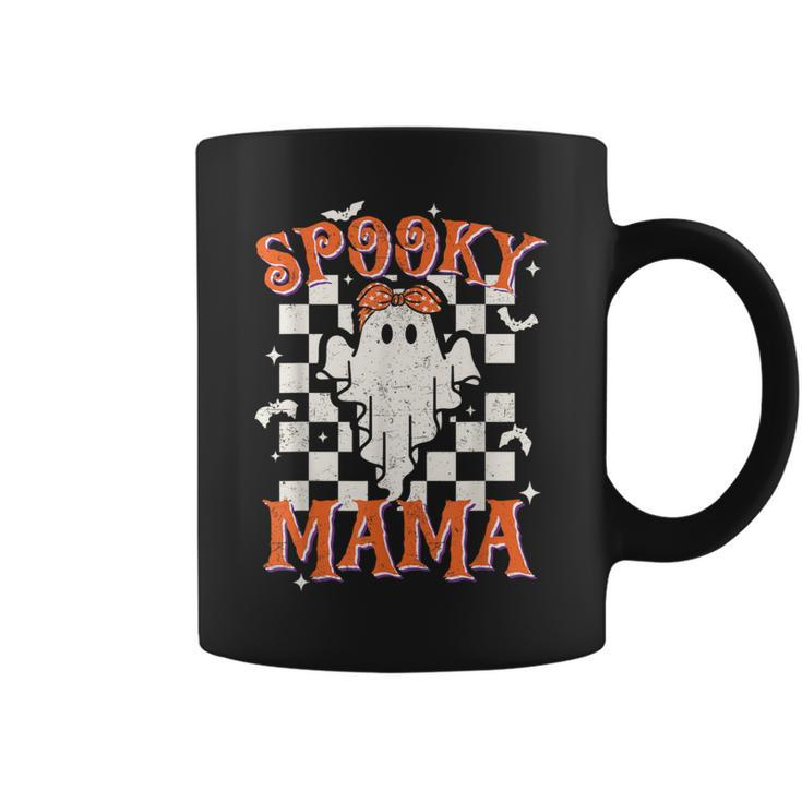 Spooky Mama Mom Cute Ghost Retro Spooky Season Halloween Coffee Mug