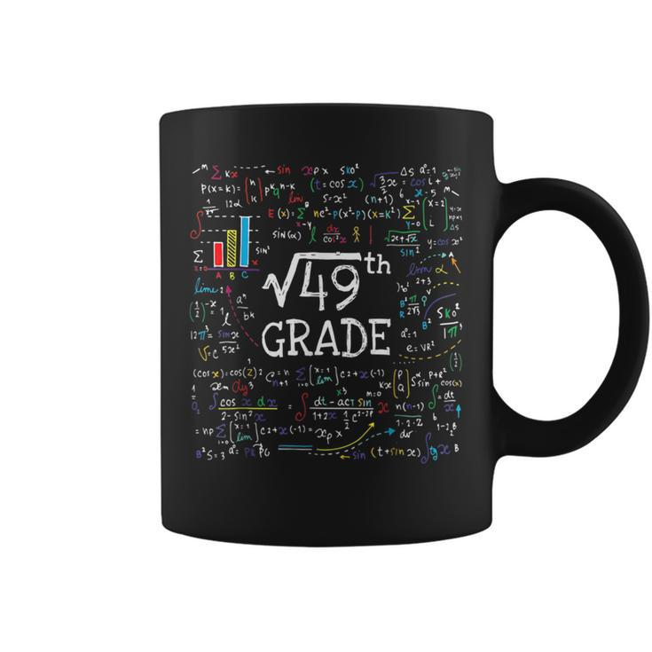 Square Root Of 49 Back To School 7Th Seventh Grade Math Math Funny Gifts Coffee Mug