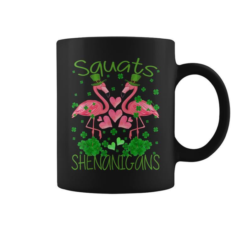 Squats And Shenanigans Flamingo St Patricks Day  Coffee Mug