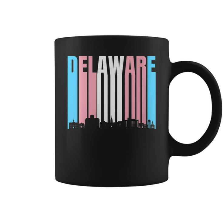State Of Delaware Trans Pride Flag - Transgender Coffee Mug