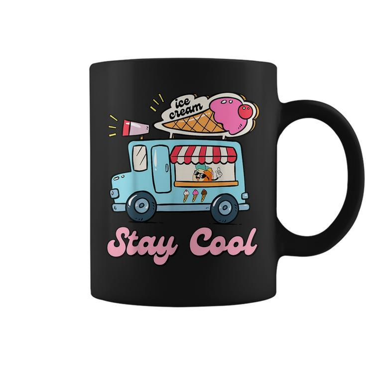 Stay Cool Ice Cream Van Summer Beach Vacay Ice Cream Cone  Coffee Mug