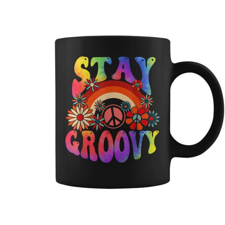 Stay Groovy Peace Sign Love 60S 70S Tie Dye Hippie Halloween  Coffee Mug