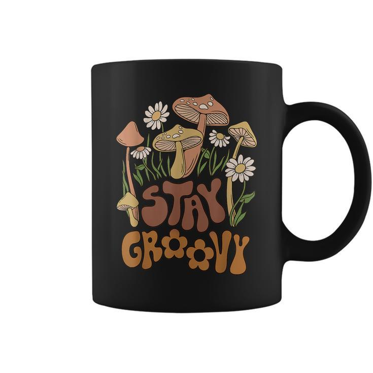 Stay Groovy Trendy Graphic  Coconut Girl Hippie Floral  Coffee Mug
