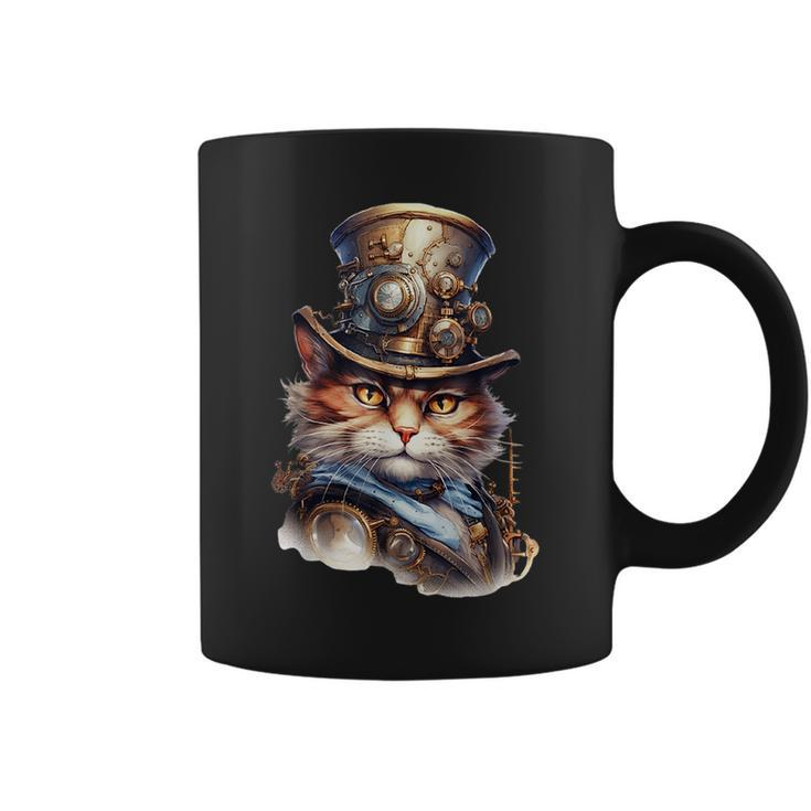 Steampunk The Commander Cat Victorian Coffee Mug