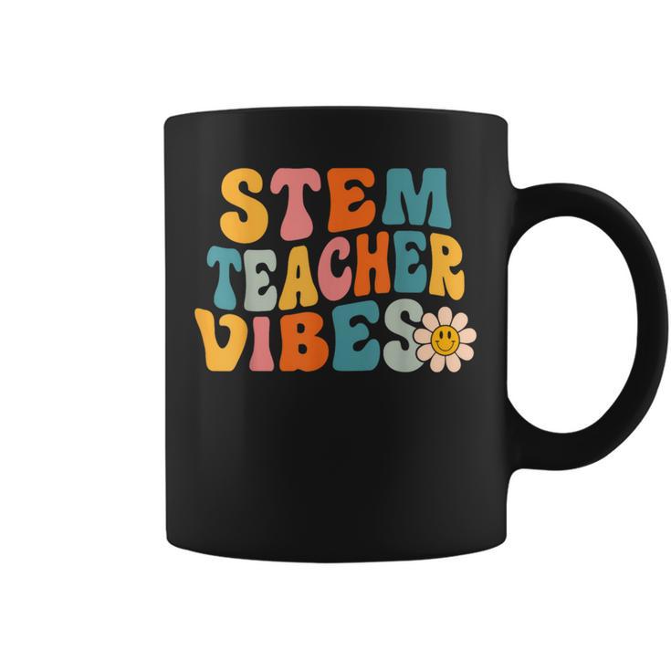 Stem Teacher Vibes Retro 1St Day Of School Groovy Teacher Coffee Mug