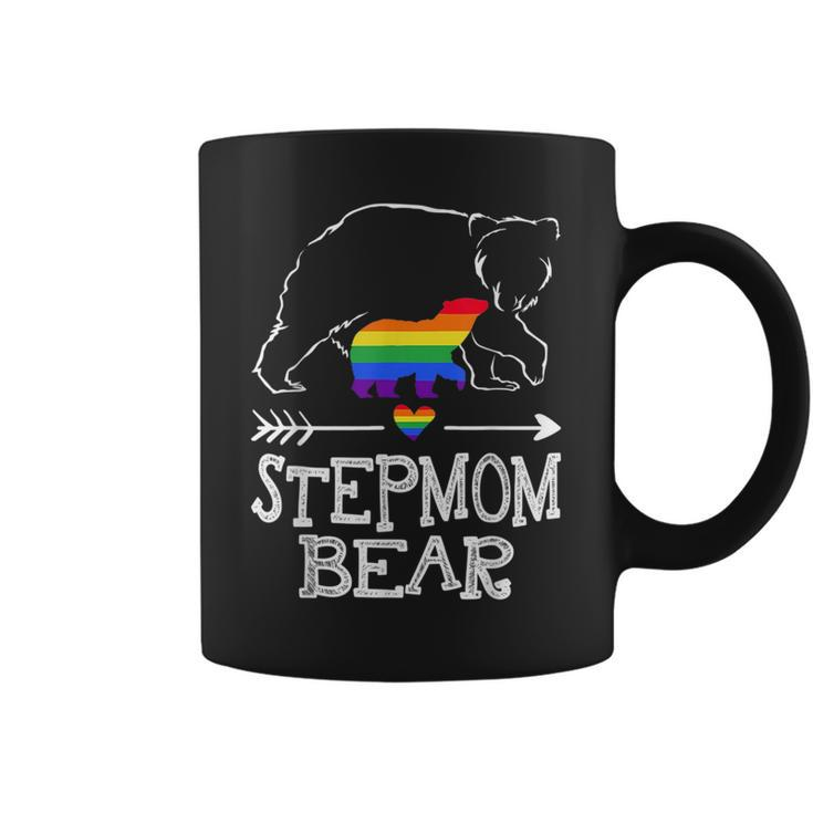 Stepmom Bear Proud Mom Rainbow Flag Lgbt Pride  Coffee Mug
