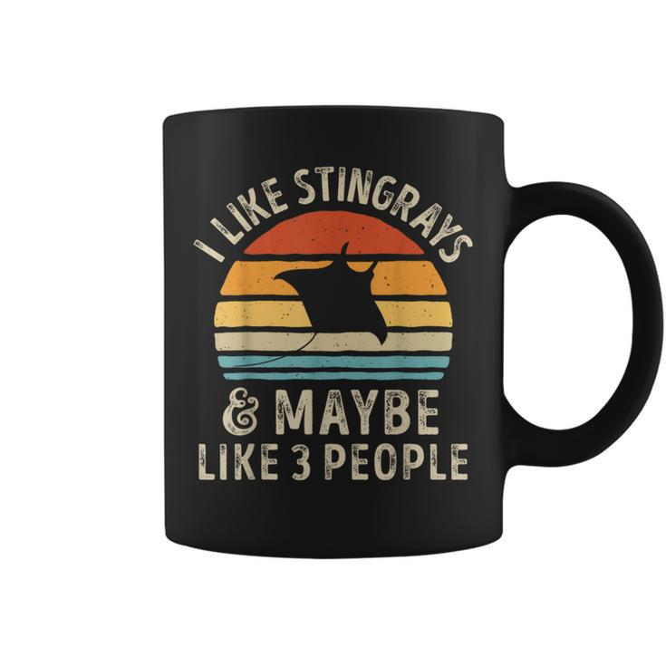 I Like Stingrays And Maybe 3 People Sea Animal Seafood Retro Coffee Mug