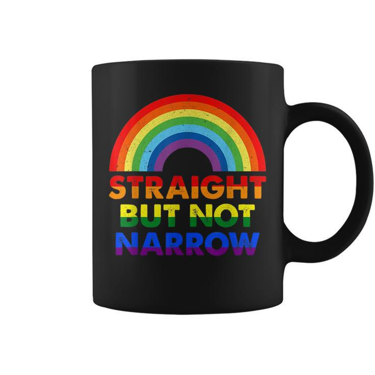 Straight But Not Narrow Rainbow Lgbt Gay Pride Lesbian  Coffee Mug