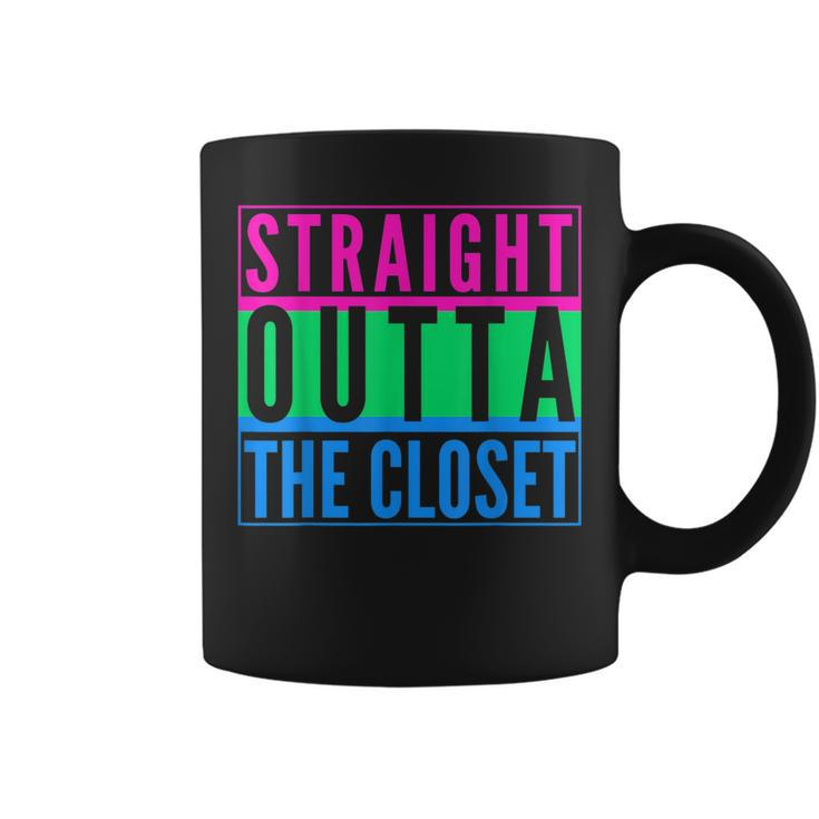 Straight Outta The Closet Lgbt Pride Polysexual Poly Gay  Coffee Mug