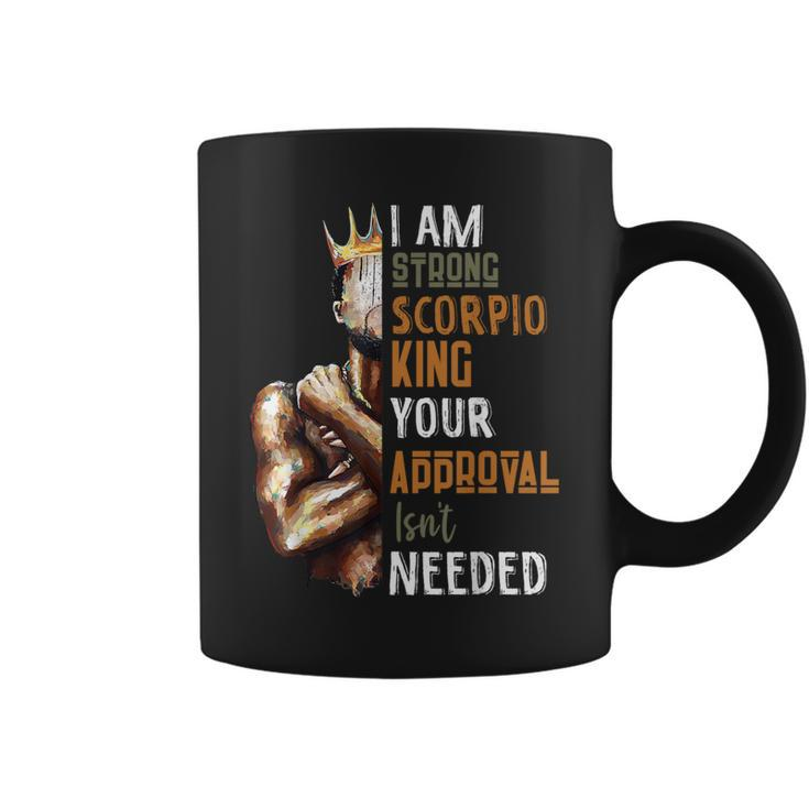 I Am Strong Scorpio King In Crown Zodiac Horoscope Mens Coffee Mug
