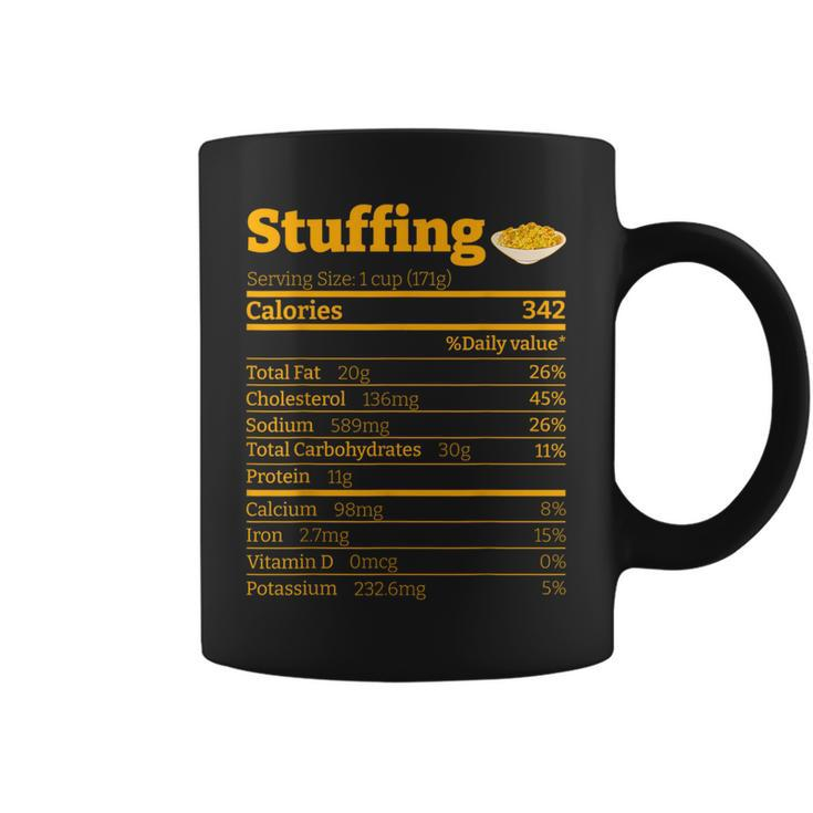 Stuffing Nutrition Facts Thanksgiving Xmas Costume Coffee Mug