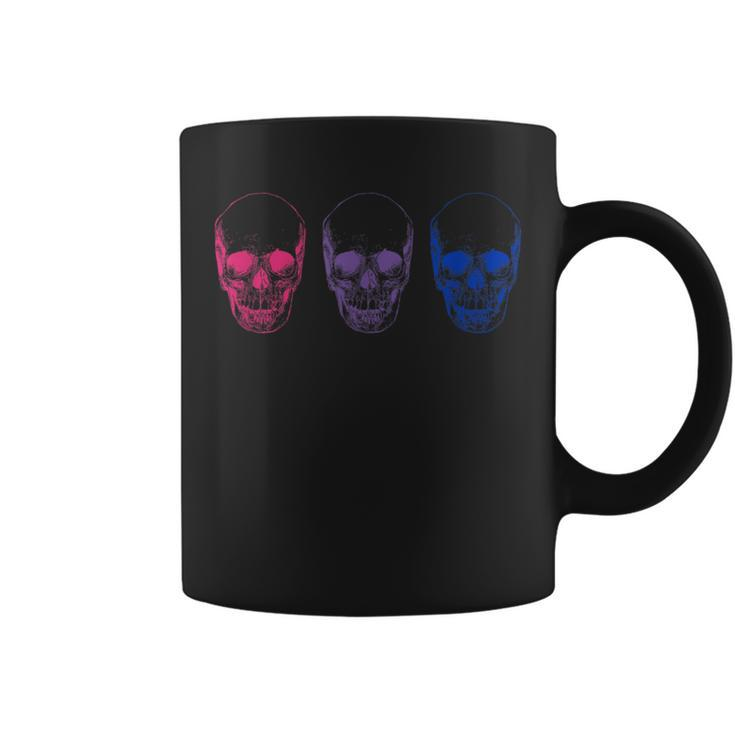 Subtle Bisexual Pride Goth Bi Pride Flag Skull  Coffee Mug