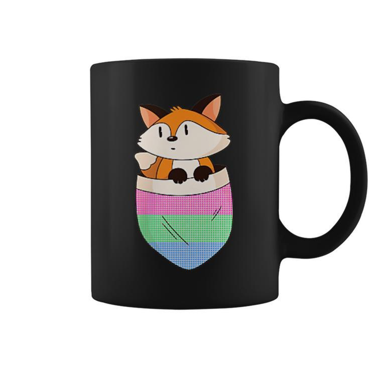 Subtle Pocket Fox Poly Pride Month Polysexual Flag Lgbt  Coffee Mug