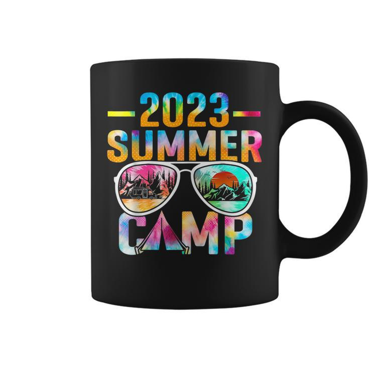 Summer Camp 2023 Sunglasses Camping Vacation Tie Dye Women Coffee Mug