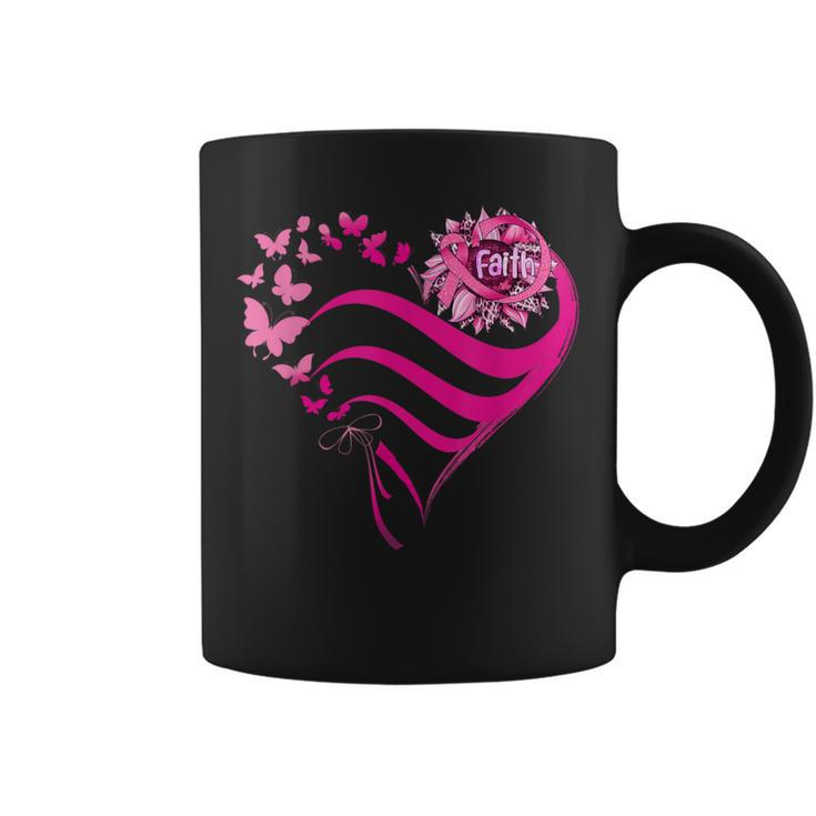 Sunflower Pink Ribbon Faith Breast Cancer Awareness Coffee Mug
