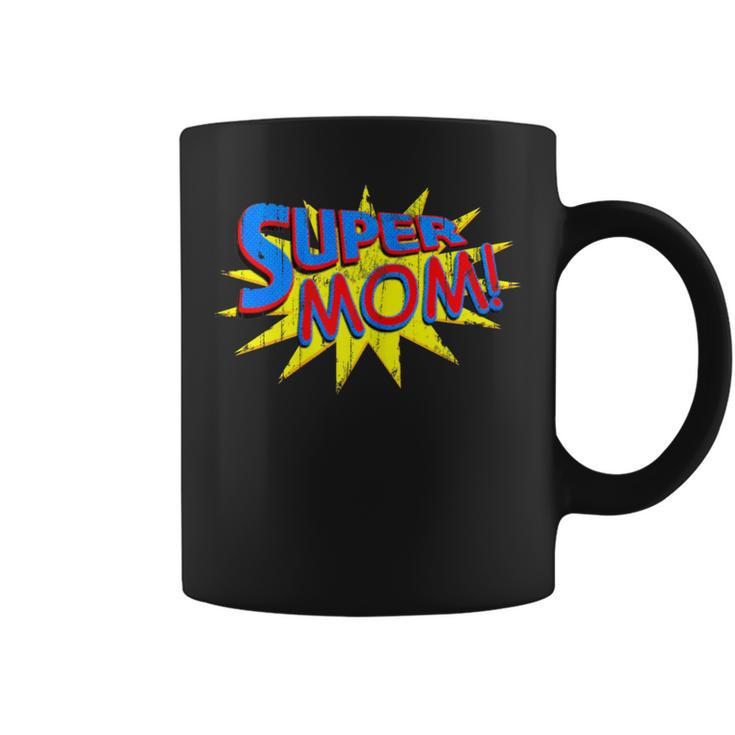 Super Mom Distressed Comic Mother Wife Coffee Mug
