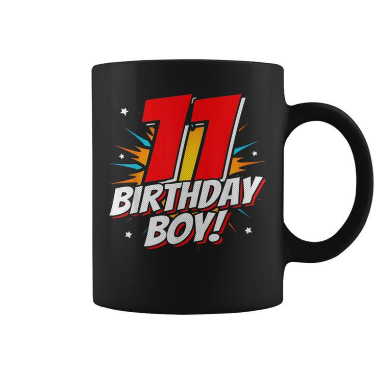 Superhero Birthday Boy Party 11 Year Old 11Th Birthday Coffee Mug