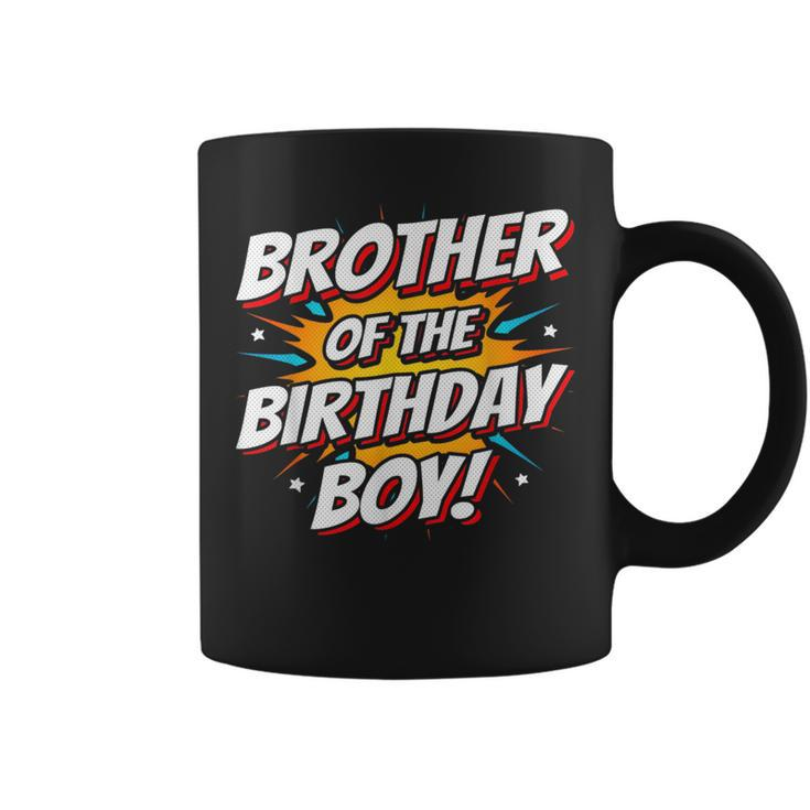 Superhero Party Comics Birthday Brother Of Birthday Boy Funny Gifts For Brothers Coffee Mug